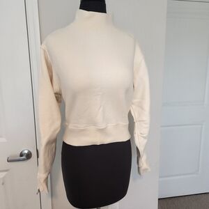 Cream Turtleneck Sweatshirt